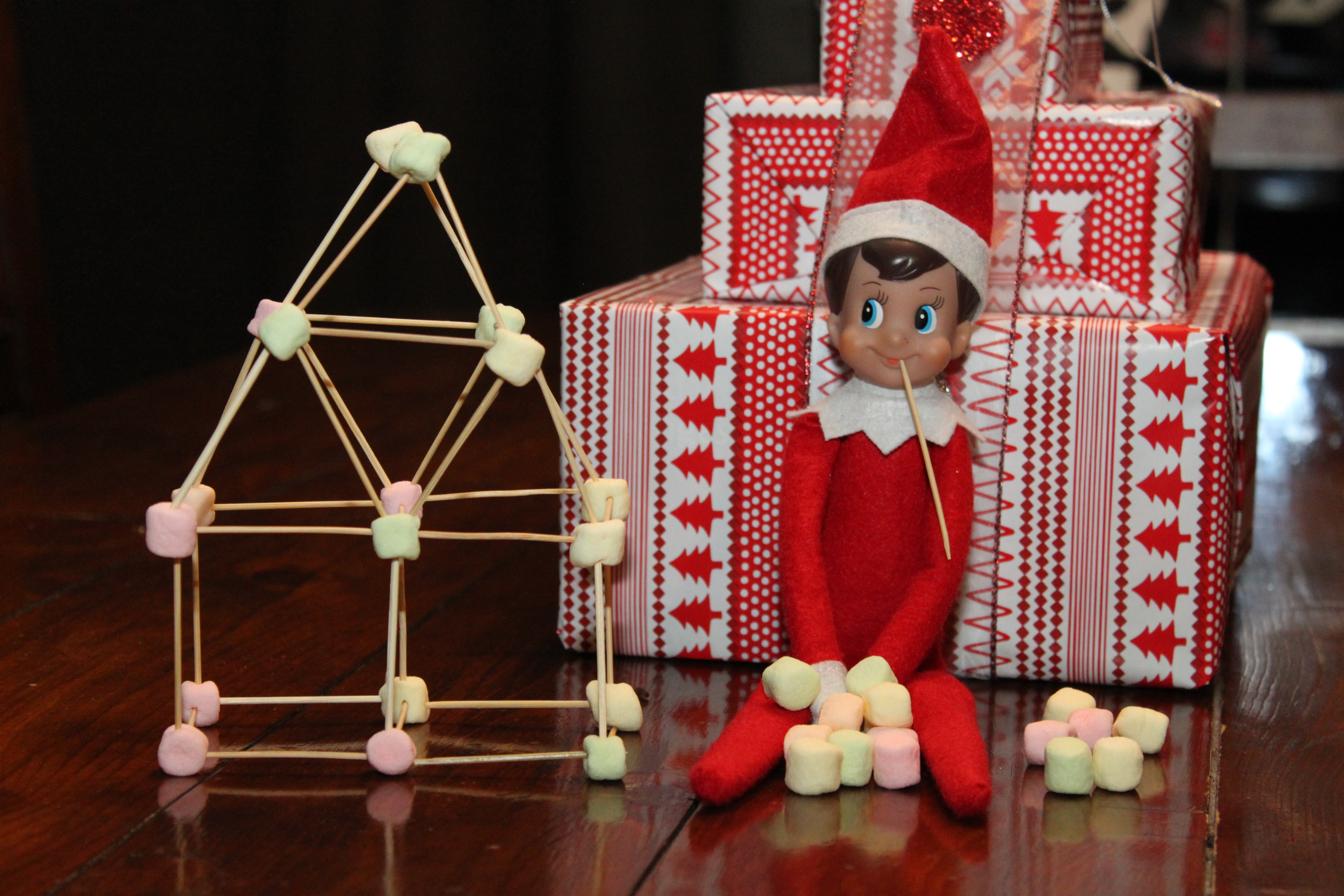 Elf on the Shelf ideas! to see M learning about sides and corners by buildi...