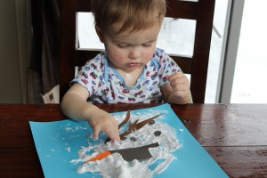 melting snowman painting