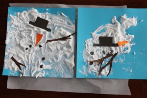 melting snowman painting