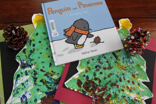 Penguin and Pinecone: Fork Tree Paintings and Pinecone Christmas Trees